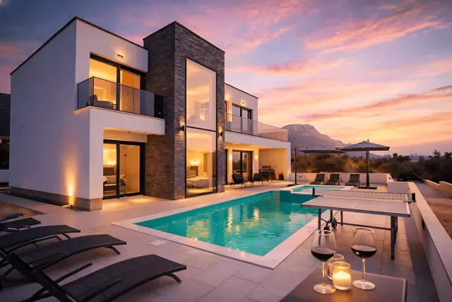 BookNoFees: Villa «Just be Happy» · Vistas al mar · Piscina · Jacuzzi – Kaštel Stari